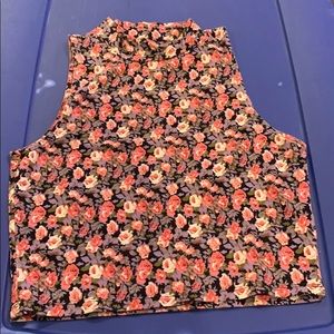 Floral turtle neck crop top